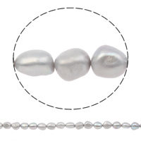 Barokní kultivované sladkovodní perle, Sladkovodní Pearl, Baroko, šedá, 10-11mm, Otvor:Cca 0.8mm, Prodáno za Cca 15.7 inch Strand