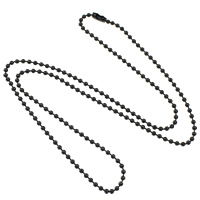 Stainless Steel Nekclace Chain, Roestvrij staal, zwart ionische, balketting, 2.50mm, Per verkocht Ca 23.5 inch Strand