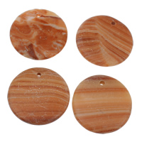 Zebra Jasper Hänge, Flat Round, naturlig, röd, 45x7mm, Hål:Ca 2mm, 10PC/Bag, Säljs av Bag