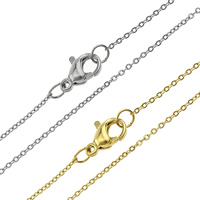 Stainless Steel Chain Ogrlica, Nehrđajući čelik, pozlaćen, razlièite duljine za izbor & ovalni lanac, više boja za izbor, 1.50x2x0.10mm, 10pramenovi/Lot, Prodano By Lot