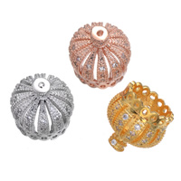 Brass Tassel Cap Bail Crown plated micro pave cubic zirconia nickel lead & cadmium free Approx 1mm Sold By Lot