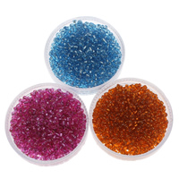 Sølv Foret Glass Seed Beads, Glas Seed Beads, Runde, sølv-foret, flere farver til valg, 2x1.9mm, Hole:Ca. 1mm, Ca. 6660pc'er/Bag, Solgt af Bag