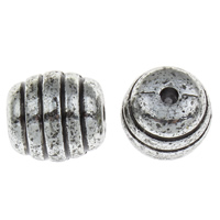 Bevonatú Akril gyöngyök, Drum, antik ezüst színű bevonattal, 16x15mm, Lyuk:Kb 3mm, 2táskák/Lot, Kb 205PC-k/Bag, Által értékesített Lot