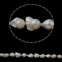 Makeanveden viljeltyjä tumallisissa Helmiäishelmet, Viljellyt makeanveden tumallisissa Pearl, Keishi, luonnollinen, valkoinen, 15-17mm, Reikä:N. 0.8mm, Myyty Per N. 15.3 tuuma Strand