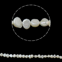 Barock odlad sötvattenspärla pärlor, Freshwater Pearl, naturlig, vit, 4-5mm, Hål:Ca 0.8mm, Såld Per Ca 15 inch Strand