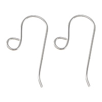 925 Sterling Sølv Hook Earwire, 11x23x0.60mm, Hole:Ca. 3mm, Solgt af par