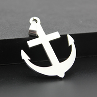 Rustfrit stål smykker Vedhæng, Stainless Steel, Anchor, nautiske mønster, oprindelige farve, 32x39mm, Hole:Ca. 3mm, 10pc'er/Lot, Solgt af Lot