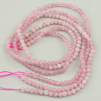 Korálky přírodní Rose Quartz, Kolo, různé stupně pro volbu, 4mm, Otvor:Cca 0.5mm, Cca 97PC/Strand, Prodáno za Cca 15.5 inch Strand