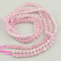 Korálky přírodní Rose Quartz, Kolo, různé stupně pro volbu, 6mm, Otvor:Cca 1mm, Cca 68PC/Strand, Prodáno za Cca 15.5 inch Strand