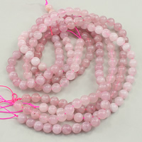 Natuurlijke Rose Quartz parels, Rozenkwarts, Ronde, verschillende kwaliteiten voor de keuze, roze, 8mm, Gat:Ca 1mm, Ca 49pC's/Strand, Per verkocht Ca 15.5 inch Strand