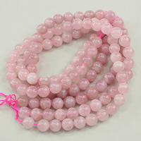 Természetes rózsakvarc gyöngy, Rose Quartz, Kerek, különböző fokozatok a választás, 10mm, Lyuk:Kb 1mm, Kb 40PC-k/Strand, Naponta eladott Kb 16 inch Strand