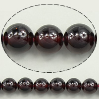 Natuurlijke granaat kralen, Ronde, Januari Birthstone, rood, 6mm, Gat:Ca 1mm, Ca 60pC's/Strand, Per verkocht Ca 15 inch Strand