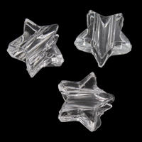 Perles acryliques transparentes, Acrylique, étoile, 11x10x7mm, Trou:Environ 3mm, 2sacsvalises/lot, Environ 275PC/sac, Vendu par lot