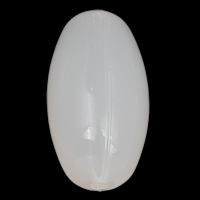 Jelly Style akril perle, Oval, jelly stil, bijel, 21x40mm, Rupa:Približno 3mm, 2Torbe/Lot, Približno 45računala/Torba, Prodano By Lot