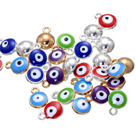 Evil Eye Pendler, Zinc Alloy, forgyldt, emalje, flere farver til valg, nikkel, bly & cadmium fri, 9x12mm, Hole:Ca. 2mm, 500pc'er/Lot, Solgt af Lot