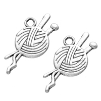 Zinklegering Hangers, Zinc Alloy, antiek zilver plated, nikkel, lood en cadmium vrij, 14x25mm, Gat:Ca 2mm, 200pC's/Lot, Verkocht door Lot