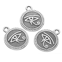 Alliage de zinc plate ronde pendentifs, Plat rond, Plaqué de couleur d'argent, protéger l'environnement, sans nickel, plomb et cadmium, 15x18mm, Trou:Environ 1.7mm, 200PC/lot, Vendu par lot