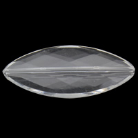 Transparente Acryl-Perlen, Acryl, Pferdeauge, facettierte, 44x19x6mm, Bohrung:ca. 1mm, 2Taschen/Menge, ca. 135PCs/Tasche, verkauft von Menge