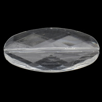 Transparent Akrylpärlor, Akryl, Flat Oval, genomskinlig & fasetterad, 51x25x8.50mm, Hål:Ca 1mm, 2Väskor/Lot, Ca 65PC/Bag, Säljs av Lot