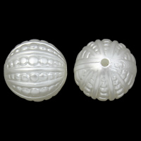 ABS Pearl plaisteach Bead, Babhta, bán, 12mm, Poll:Thart 1mm, 2málaí/Lot, Thart 450ríomhairí pearsanta/Mála, Díolta De réir Lot