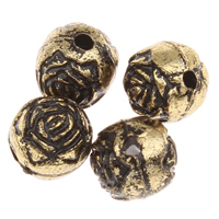 Plated Acrylic Beads Flower antique gold color plated Approx 1mm Approx Sold By Bag