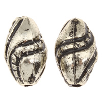 Coirníní Aicrileach plátáilte, Oval, dath airgid antique plátáilte, 7x13mm, Poll:Thart 1mm, Thart 1300ríomhairí pearsanta/Mála, Díolta De réir Mála