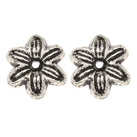 Akrilas Karoliukas Cap, Gėlė, antikvariniai sidabro spalva padengtas, 15x15x3mm, Skylė:Apytiksliai 1mm, Apytiksliai 2250kompiuteriai/Krepšys, Pardavė Krepšys