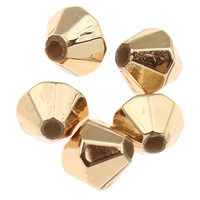 Plated Acryl Kralen, Bicone, gold plated, 6x6mm, Gat:Ca 1mm, Ca 6000pC's/Bag, Verkocht door Bag