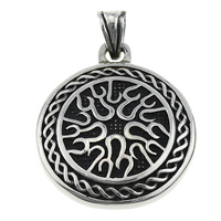 Stainless Steel Pendants 316L Stainless Steel Flat Round blacken Approx Sold By Lot