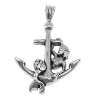 Stainless Steel Pendants 316L Stainless Steel Anchor nautical pattern & blacken Approx Sold By Lot