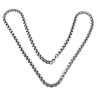 Stainless Steel Chain Ogrlica, 316L Stainless Steel, Kutija lanac & pocrniti, 4.50x4.50x1mm, Dužina Približno 21.5 inčni, 5pramenovi/Lot, Prodano By Lot