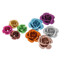 Aluminum Flower Beads painted Korean style & layered & matte nickel lead & cadmium free Approx 1mm Sold By Bag