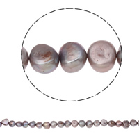 Cultured Potato Freshwater Pearl Beads natural purple Grade A 9-10mm Approx 0.8mm Sold Per 14 Inch Strand