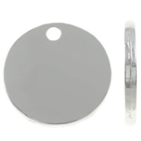 Zink Alloy Hänge, Flat Round, platina pläterad, leda & kadmiumfri, 12x1.2mm, Hål:Ca 1mm, 100PC/Bag, Säljs av Bag