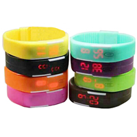 Montre-bracelet unisexe, silicone, imperméable, plus de couleurs à choisir, 45x19mm, Longueur Environ 9 pouce, 5Strandstoron/lot, Vendu par lot