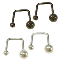 Rustfrit stål Belly Ring, Stainless Steel, forgyldt, flere farver til valg, 14x13x5mm, 1mm, 50pc'er/Lot, Solgt af Lot