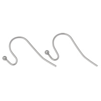 Cruach dhosmálta Hook Earwire, dath bunaidh, 22x14x2mm, 300Péirí/Mála, Díolta De réir Mála