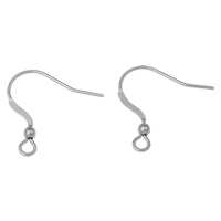 Rozsdamentes acél Hook earwire, Stainless Steel, hurok, az eredeti szín, 19x3mm, Lyuk:Kb 2mm, 100párok/Bag, Által értékesített Bag