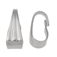 Rustfrit stål Snap on Bail, Stainless Steel, oprindelige farve, 4x9x4.50mm, Hole:Ca. 3x7mm, 400pc'er/Bag, Solgt af Bag