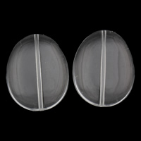 Transparent Akrylpärlor, Akryl, Flat Oval, genomskinlig, 24x30x8mm, Hål:Ca 1mm, 2Väskor/Lot, Ca 125PC/Bag, Säljs av Lot