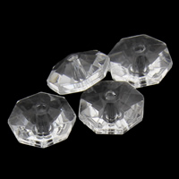 Coirníní Aicrileach Trédhearcach, Octagon, ilghnéitheach, 10x5mm, Poll:Thart 1mm, 2málaí/Lot, Thart 2500ríomhairí pearsanta/Mála, Díolta De réir Lot