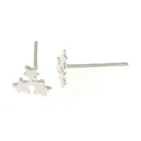 925 Sterling Zilver Stud Earring, zonder earnut, 6x6x0.7mm, 0.8mm, 5paren/Lot, Verkocht door Lot