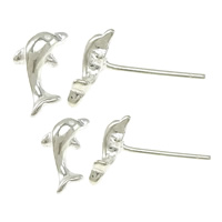 925 Sterling Silber Ohrstecker, Dolphin, ohne Ohrmutter & verschiedene Größen vorhanden, 5PaarePärchen/Menge, verkauft von Menge