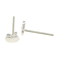 925 Sterling Silver Stud σκουλαρίκι, Μήλο, χωρίς earnut, 4.5x5x1.2mm, 0.8mm, 5Ζεύγη/Παρτίδα, Sold Με Παρτίδα