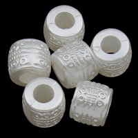 ABS Pearl plaisteach Bead, Droim, bán, 11x9mm, Poll:Thart 4mm, 2málaí/Lot, Thart 1250ríomhairí pearsanta/Mála, Díolta De réir Lot