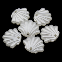 Perle di plastica ABS pendente, Conchiglia, bianco, 19x16x5mm, Foro:Appross. 1mm, 2Borsesacchetto/lotto, Appross. 710PC/borsa, Venduto da lotto