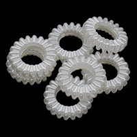 ABS plastik perle Sammenkædning Ring, Donut, hvid, 16x4mm, Hole:Ca. 7mm, 2Tasker/Lot, Ca. 1250pc'er/Bag, Solgt af Lot