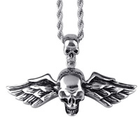 Acier inoxydable Crâne Pendentifs, crane, Bijoux d'Halloween & pour homme & noircir, 66.80x25.30mm, Trou:Environ 4x7mm, Vendu par PC