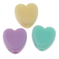 Opaque Acrylic Beads Heart candy style & solid color mixed colors Approx 1mm Approx Sold By Lot