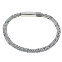 Bijoux bracelet en acier inoxydable, couleur originale, protéger l'environnement, sans nickel, plomb et cadmium, 6mm,31x8x9mm, Longueur Environ 9 pouce, 5Strandstoron/lot, Vendu par lot